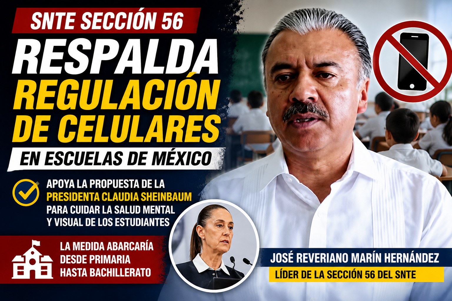 SNTE Sección 56 respalda regular el uso de celulares en las escuelas.